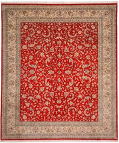 Isfahan Tappeto 300x250 Beige (Indian) Annodato A Mano