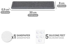 WENKO 54957100 - Tappetino antigoccia DAMON 30x8 cm grigio