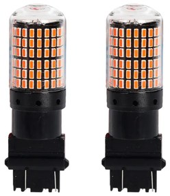 2 Pezzi 3157 T25 P27/W 65mm Lampada LED Auto Camion 12V 24V Canbus 144 SMD 3014 300lm 10W/3W Doppio Filamento Rosso