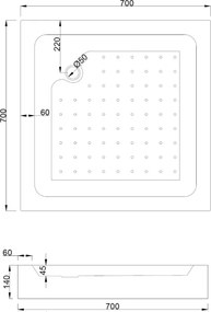 Mexen Rio cabina doccia quadrata 70 x 70 cm, fasce bianche, cromo + piatto doccia, bianco - 860-070-070-01-20-4510