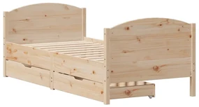 Letto senza materasso 75x190 cm in legno massello pino