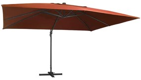 Ombrellone A Sbalzo Con Led Terracotta 400x300 Cm /