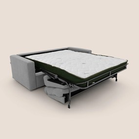 Paloma divano letto con materasso alto 18 cm con Aloe Vera in tessuto impermeabile grigio chiaro