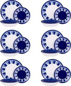 Servizio 18 piatti porcellana Otis blu