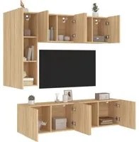 Mobili TV a Muro 5pz Rovere Sonoma in Legno Multistrato 3216466