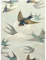 Schwalben Tapete Chimney Swallows von John Derian - Sky Blue