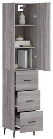 Credenza grigio sonoma 34,5x34x180 cm in legno multistrato