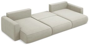 Divano angolare beige allungabile/con contenitore (a U) Kapua – Makamii