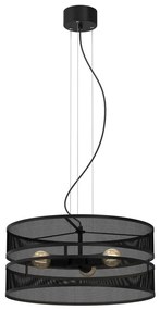 Lampadario a sospensione con filo GLUM 3xE27/60W/230V nero