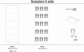 NILE - scarpiera a 5 ante