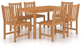 Set da pranzo per esterni 7 pz in legno massello di teak