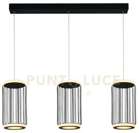 Circolo 3lt cage bar pendant - metallo nero e silicone bianco