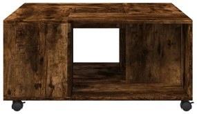 Tavolino da salotto rovere fumo 80x80x40cm in legno multistrato