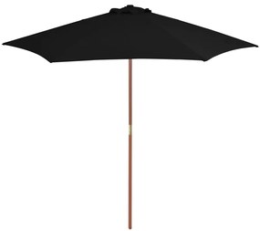 Ombrellone Da Giardino Con Palo İn Legno 270 Cm Nero /