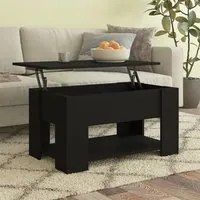 Tavolino da Salotto Nero 79x49x41 cm in Legno Multistrato 809711