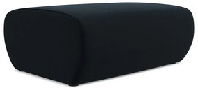 Poggiapiedi blu scuro con rivestimento in velluto Kapua – Makamii