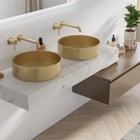 Composizione bagno sospesa mobile e mensolone da 120cm | KAM-KK1201 - KAMALU