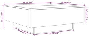 Tavolino da Salotto Rovere Fumo 80x80x31 cm Legno Multistrato