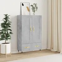 Credenza Grigio Cemento 69,5x31x115 cm in Legno Multistrato 830304