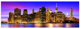 Stampa su tela Skyline New York luci tramonto, multicolore 160 x 60 cm