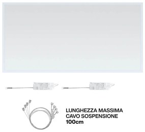 Pannello LED a Sospensione 120x60 88W 130lm/W UGR19 con driver Philips Colore Bianco Caldo 2.700K