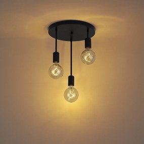 Plafoniera moderna nera 3 luci - Facil