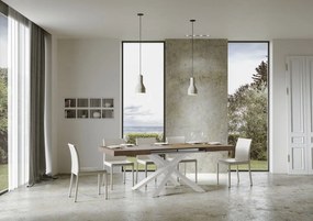 Tavolo Estensibile Volantis con Struttura Bianca P.90, 90x200/304 / Noce