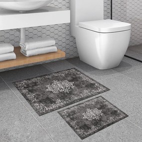 Set di tappetini per il bagno grigi 2 pz 60x100 cm – Foutastic