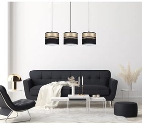 Lampadario a sospensione con filo LIMA 3xE27/60W/230V oro/nero