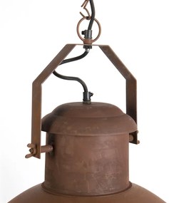 Lampada a sospensione industriale color ruggine con interno dorato - Engine