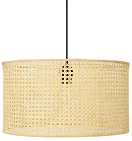 Lampadario a sospensione con filo ALBA 3xE27/15W/230V rattan/nero