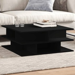 Tavolino Da Salotto Nero 70x70x29 Cm İn Legno Multistrato /