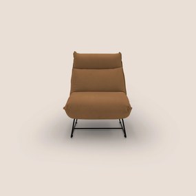 Tessa Poltroncina dal design moderno in morbida microfibra smacchiabile T11 cuoio