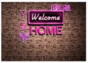 Fotomurale  Welcome home  Colore Rosa, Dimensioni e Misure 400x280