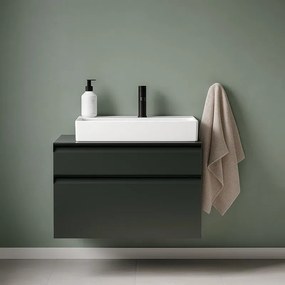 Mobile da bagno sotto lavabo Fusion verde opaco L 99.5 x H 60 x P 45.5 cm 2 cassetti, lavabo non incluso