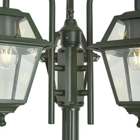 Lanterna da esterno classica verde scuro 235 cm 3 luci IP44 - Berta