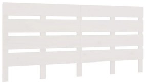 Testiera per letto bianca 120x3x80 cm in legno massello di pino