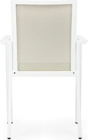 Sedia Da Esterno In Alluminio E Textilene Con Braccioli Konnor Bizzotto Bianca New CX24