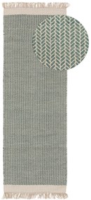 benuta Pure Tappeto passatoia in lana Kim Menta 80x250 cm - Tappeto fibra naturale