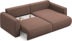 Divano angolare rosa allungabile/con contenitore (con penisola a destra/con chaise lounge) Kapua – Makamii