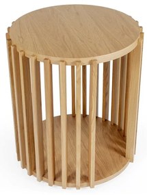 Tavolino in legno di quercia , ø 53 cm Drum - Woodman