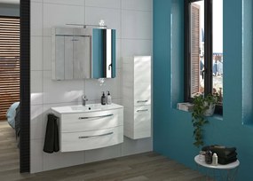 Mobile sottolavabo e lavabo Imagine rovere bianco L 90 x H 48 x P 48 cm 1 vasca 2 cassetti