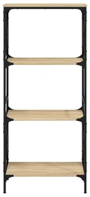 Libreria 4 ripiani rovere sonoma 59x35x132 cm legno multistrato