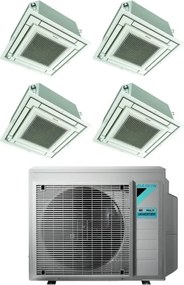 Daikin - Climatizzatore Condizionatore Bluevolution Inverter Quadri Split a Cassetta ffa-a 9+9+9+9 con 4MXM68N R-32 Wi-Fi Optional Con Griglia Bianca