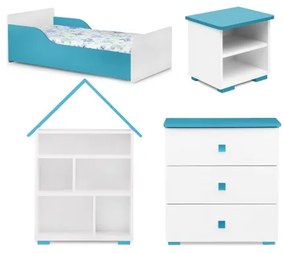 Armadietto PABIS 87x83 cm bianco/blu