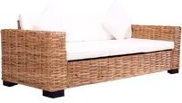 Divano da Giardino a 3 Posti in Rattan Naturale 276351