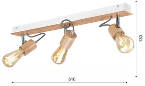 Plafoniera GUSTAVO 3xE27/60W/230V montaggio a soffitto