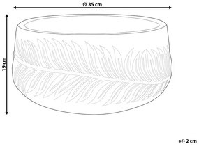 Vaso da fiori argilla grigio 35 x 35 x 19 cm FTERO Beliani