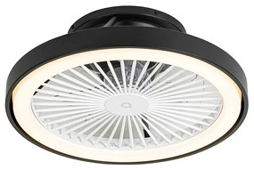 Ventilatore da soffitto smart nero 54 cm con LED dimmerabile e telecomando - Dave