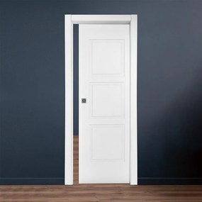 Porta interna scorrevole Cadrel in legno laccato colore bianco, L 70 x H 210 cm, apertura reversibile